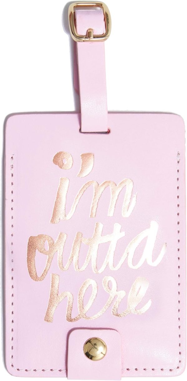 Ban.do Women's The Getaway Luggage Tag, I'm Outta' Here (pink/metallic)