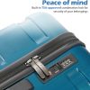 Coolife Luggage Expandable(only 28") Suitcase PC+ABS Spinner Built-In TSA lock 20in 24in 28in Carry on (white, S(20in_carry on)) - Image 3