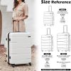 Coolife Luggage Expandable(only 28") Suitcase PC+ABS Spinner Built-In TSA lock 20in 24in 28in Carry on (white, S(20in_carry on)) - Image 7
