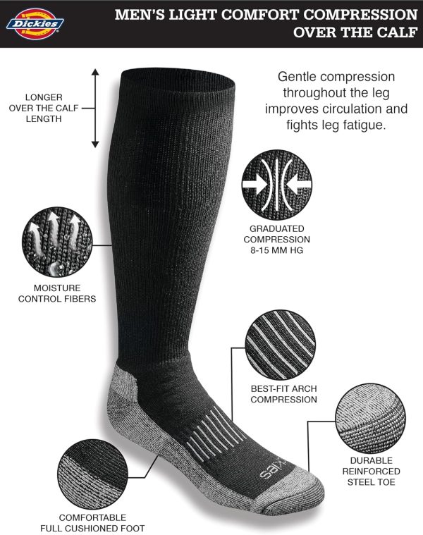 Men's Light Compression Comfort Over-The-Calf Socks, Available in M-XXL (2, 4 Pairs) - Image 2