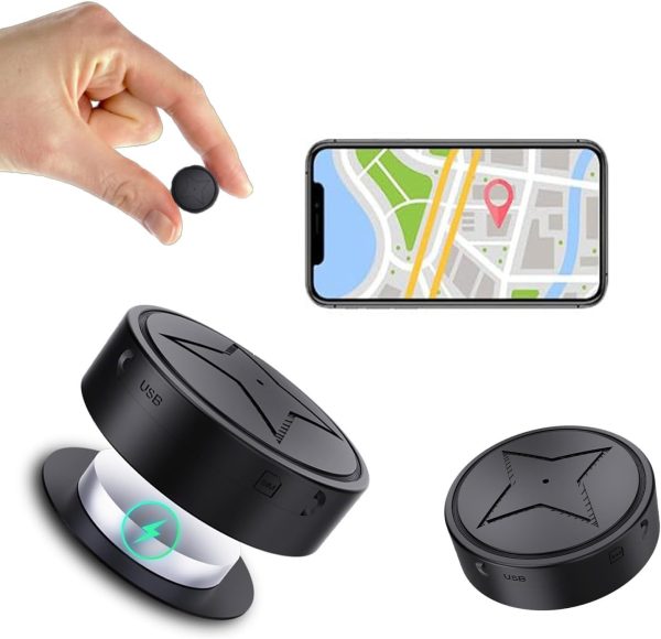 GPS Tracker for Vehicles, No Subscription, GPS Strong Magnetic Vehicle Anti-Lost Tracker, Smallest GPS Tracker Locator Real Time, Anti-Theft Micro GPS Tracking Device with Free App, 2024 Upgraded