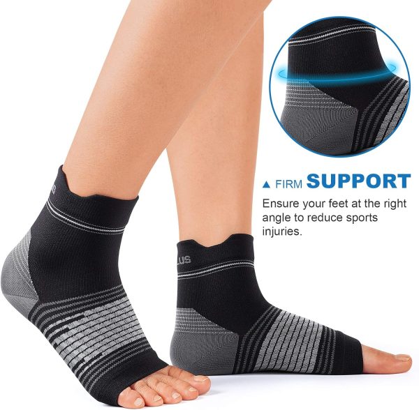 Plantar Fasciitis Sock (6 Pairs) for Men and Women, Compression Foot Sleeves with Arch and Ankle Support (Black, Medium) - Image 4