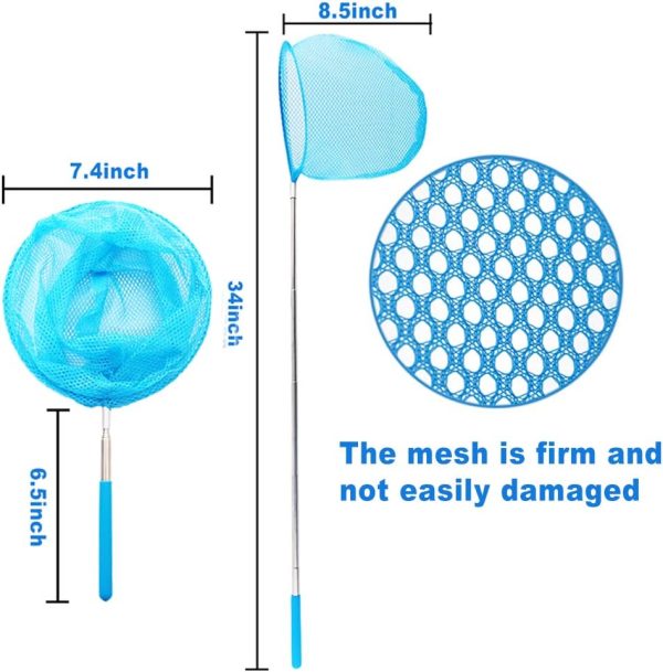 Shindel Telescopic Butterfly Fishing Nets, 6 Pack Insect Catching Nets Butterfly Net Bug Nets for Kids, Extendable from 6.5 inch to 34 inch - Image 2