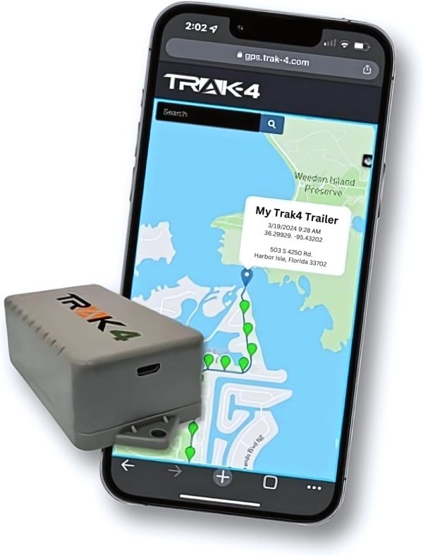 Trak-4 GPS Tracker for Vehicles, Assets, Equipment. Long Battery Life, Waterproof, Global Tracking. Low-Cost Subscription Required.